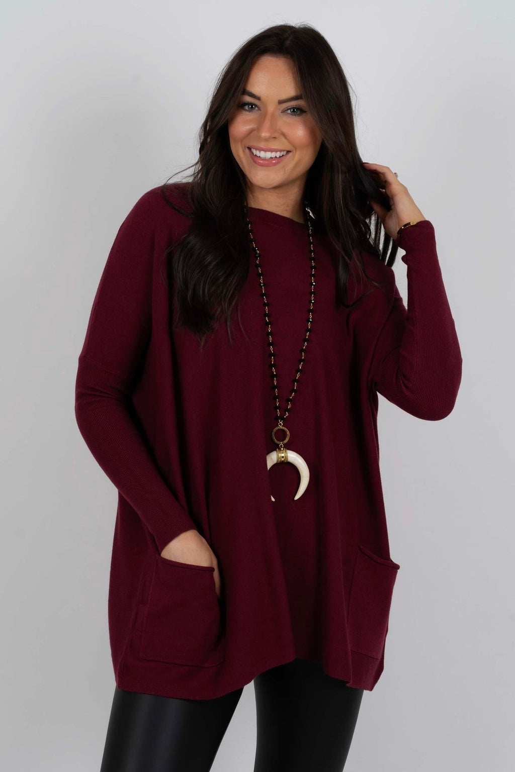 Chanel Women's Long Sleeve Tunic Sweater with Pockets