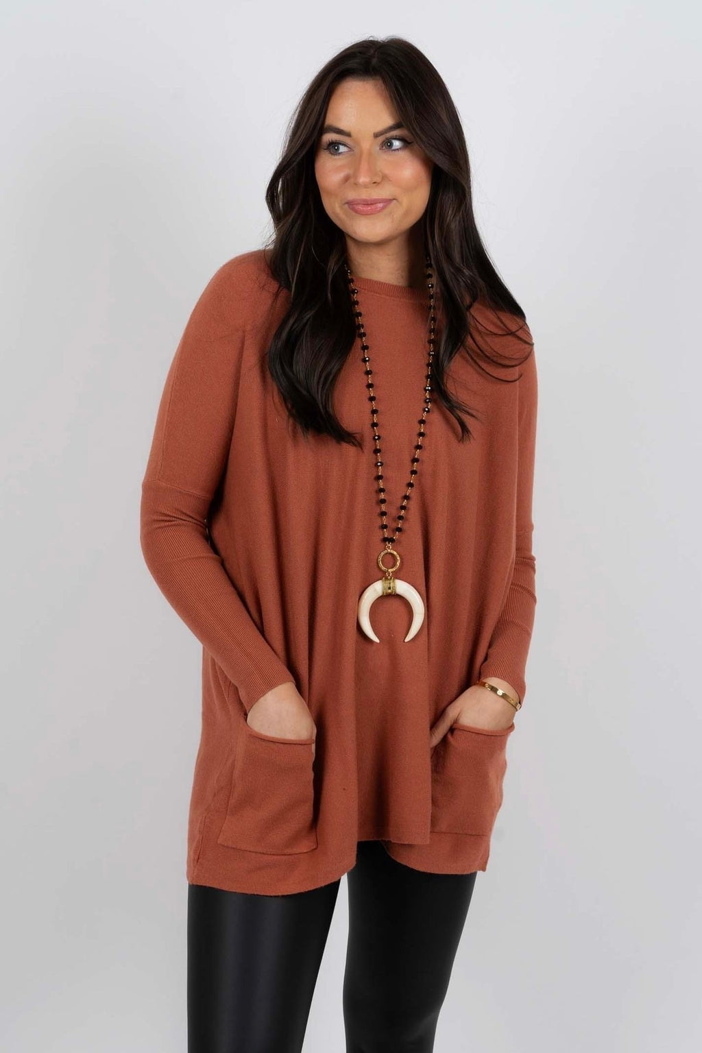 Chanel Women's Long Sleeve Tunic Sweater with Pockets