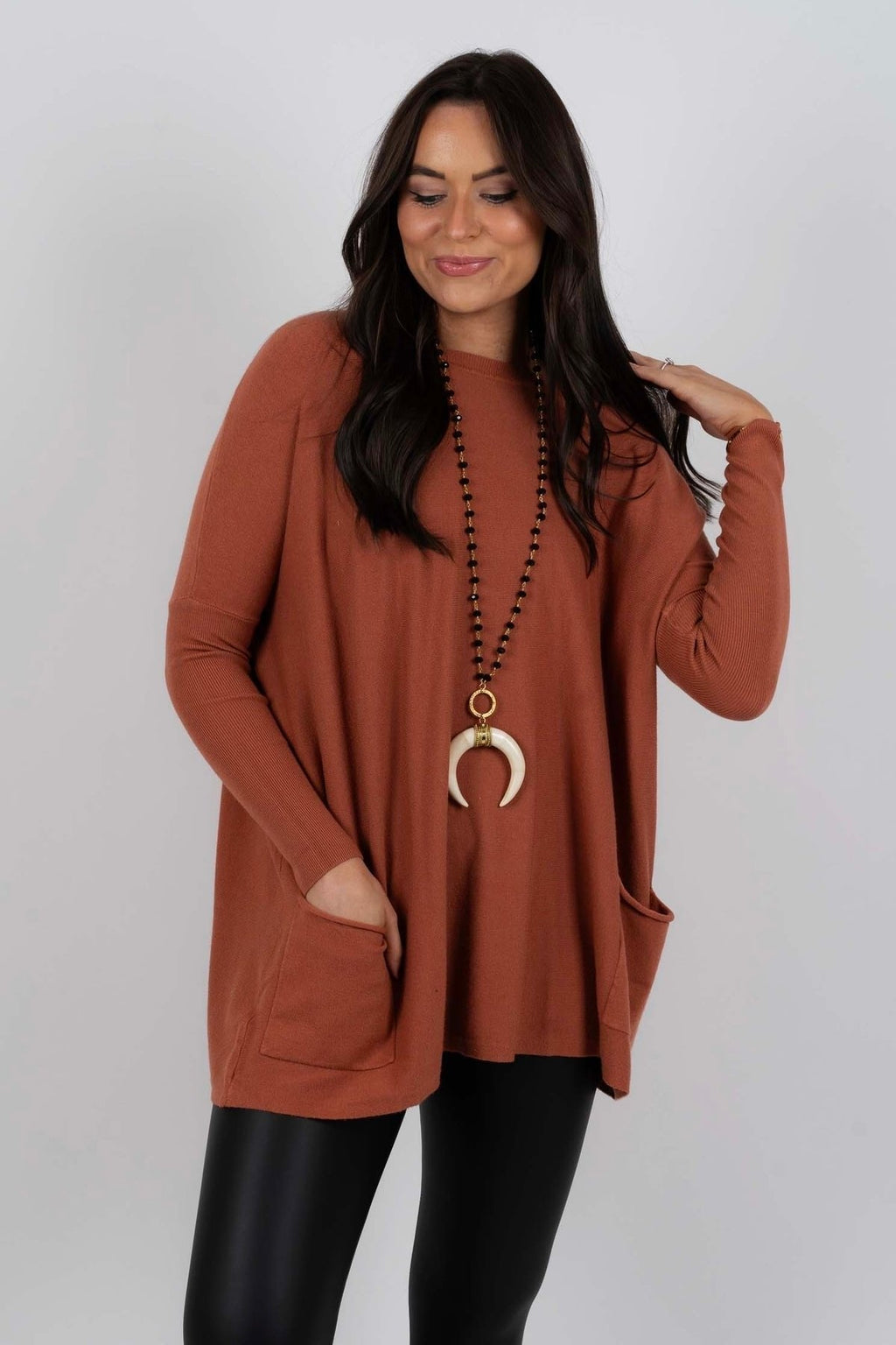 Chanel Women's Long Sleeve Tunic Sweater with Pockets