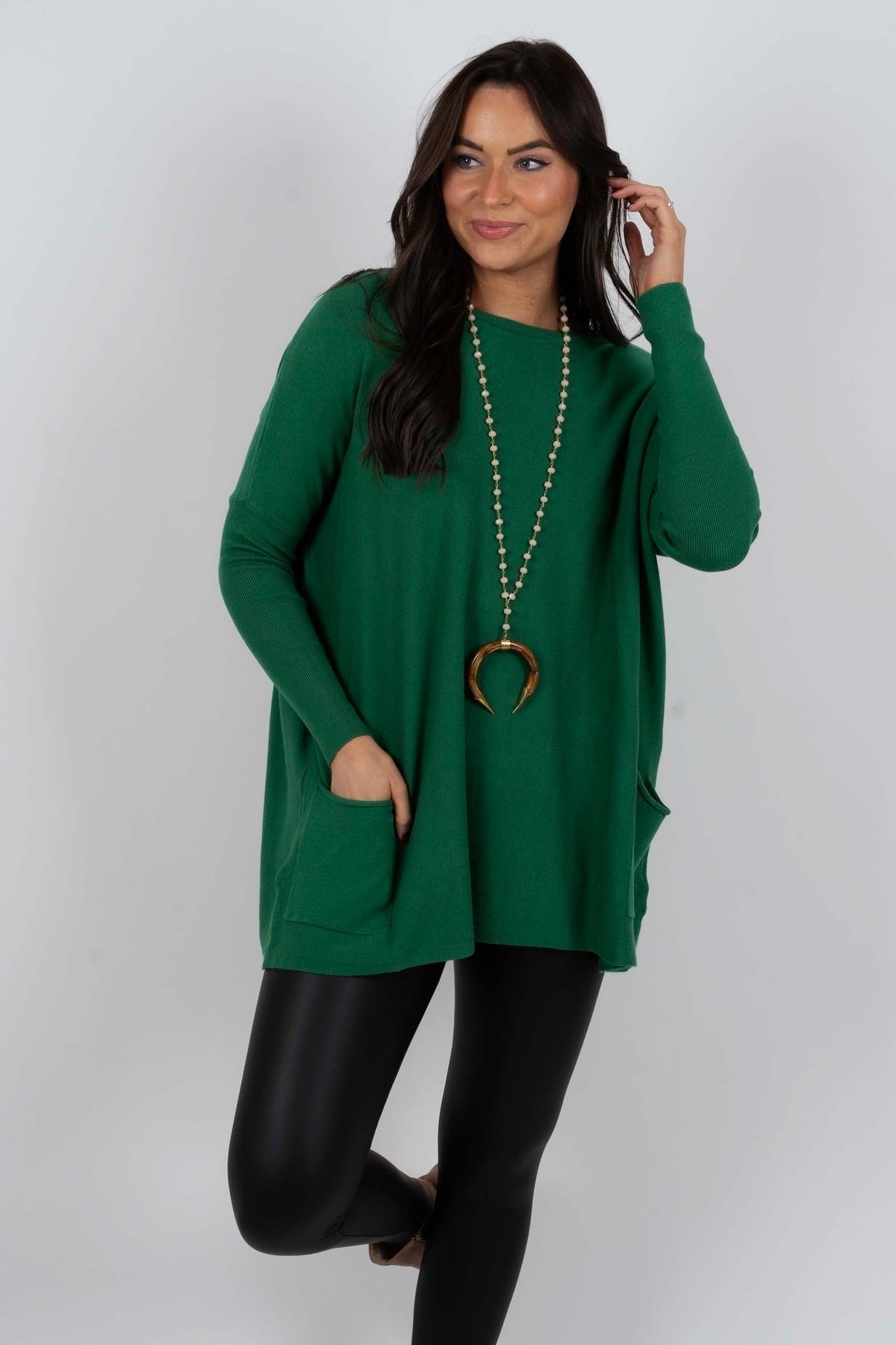 Chanel Women's Long Sleeve Tunic Sweater with Pockets