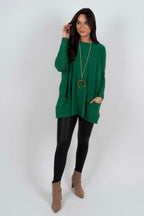 Chanel Women's Long Sleeve Tunic Sweater with Pockets