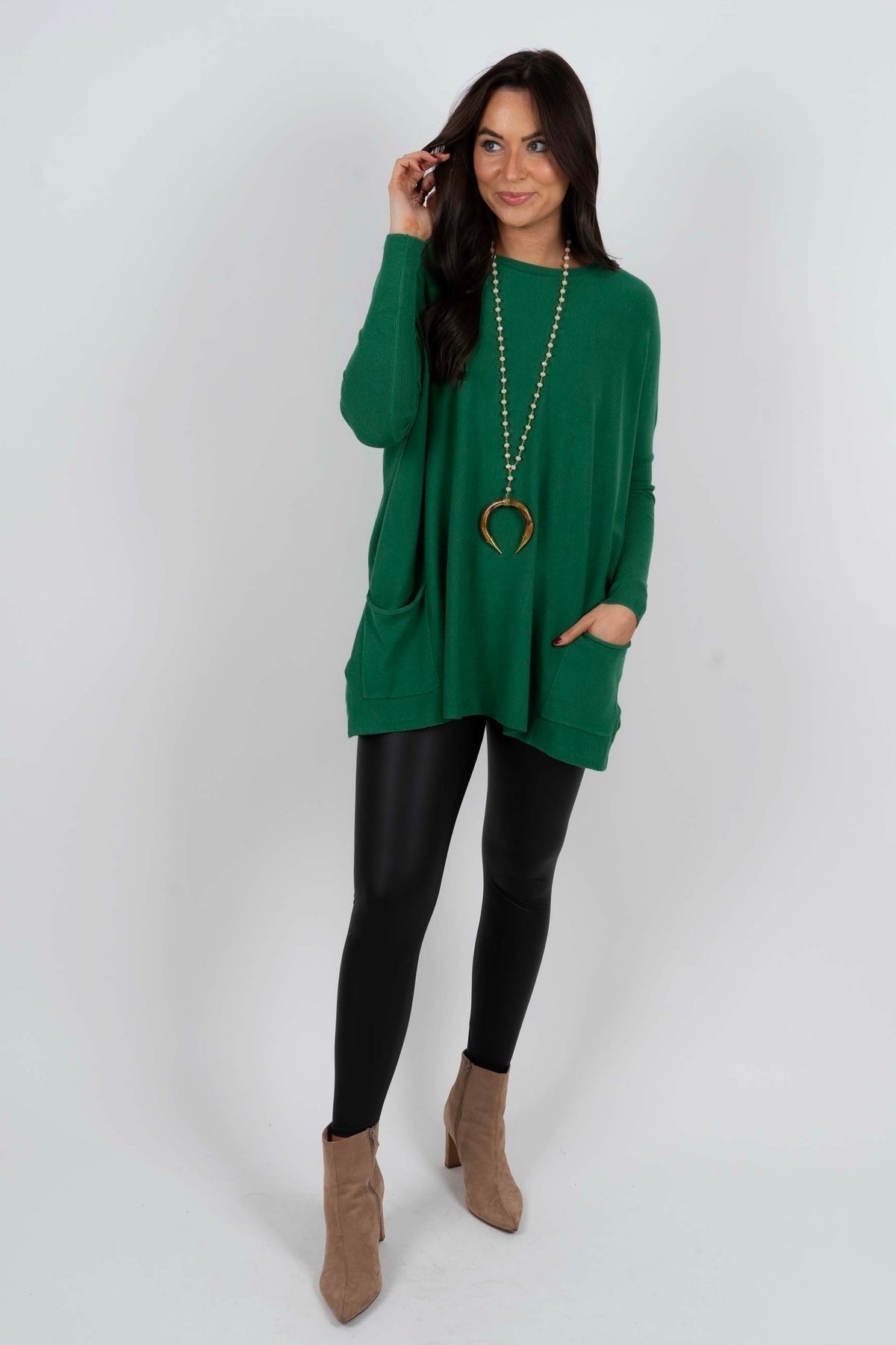 Chanel Women's Long Sleeve Tunic Sweater with Pockets