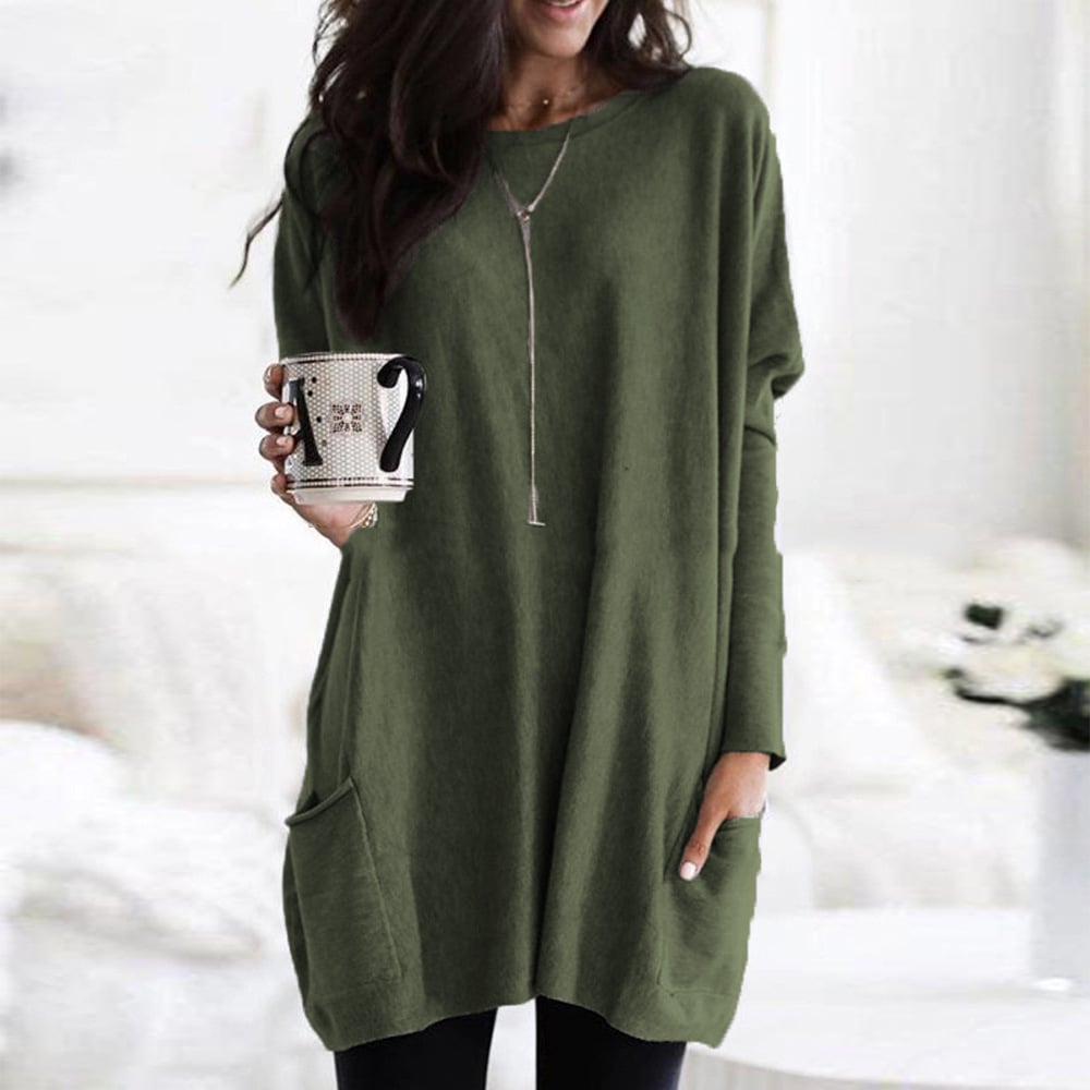 Chanel Women's Long Sleeve Tunic Sweater with Pockets