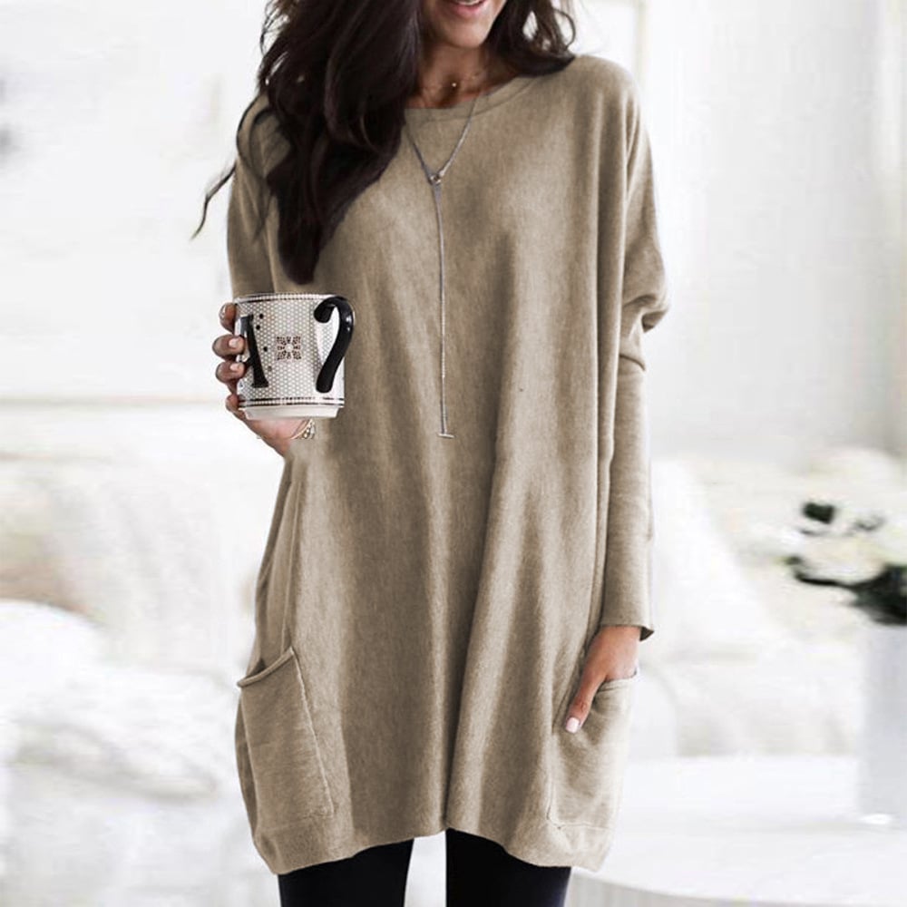 Chanel Women's Long Sleeve Tunic Sweater with Pockets