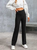 Nara - High Elasticity - High Waist Straight Leg Casual Pants