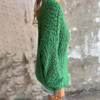 Margo - Chic and Comfortable Women's Loose Cable Knit V-Neck Sweater