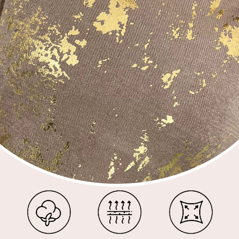 Blanche - Women's Gold Metallic Crew Neck Sweater
