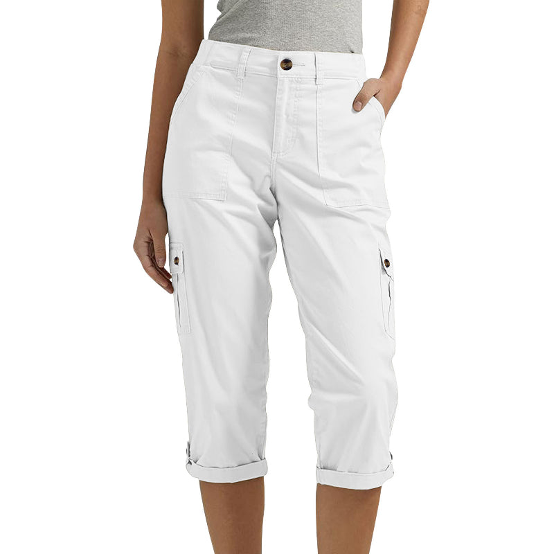 Ophiria - Women's Relaxed Fit Multi-Pocket Capri Cargo Pants