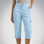 Ophiria - Women's Relaxed Fit Multi-Pocket Capri Cargo Pants