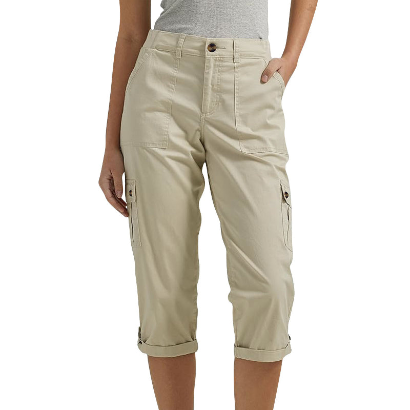 Ophiria - Women's Relaxed Fit Multi-Pocket Capri Cargo Pants