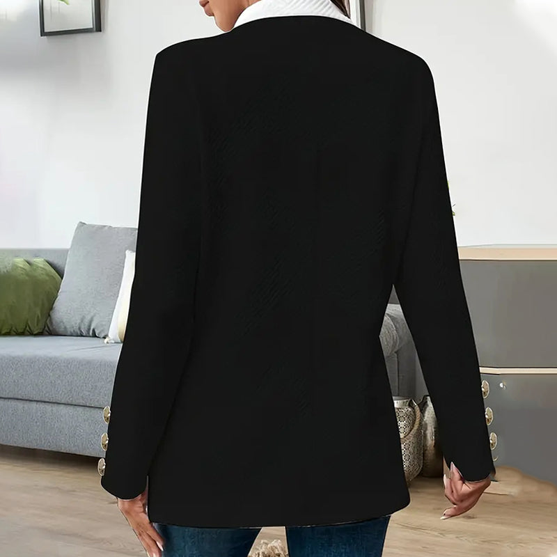 Thalorienne - Elegant Women's Jacket with Color Blocks and Open Front