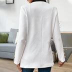 Thalorienne - Elegant Women's Jacket with Color Blocks and Open Front