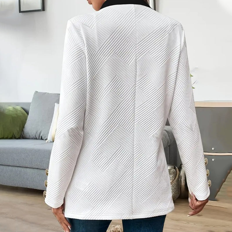 Thalorienne - Elegant Women's Jacket with Color Blocks and Open Front
