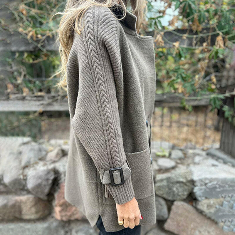 Lunelora - Elegant Double-Breasted Mid-Length Coat