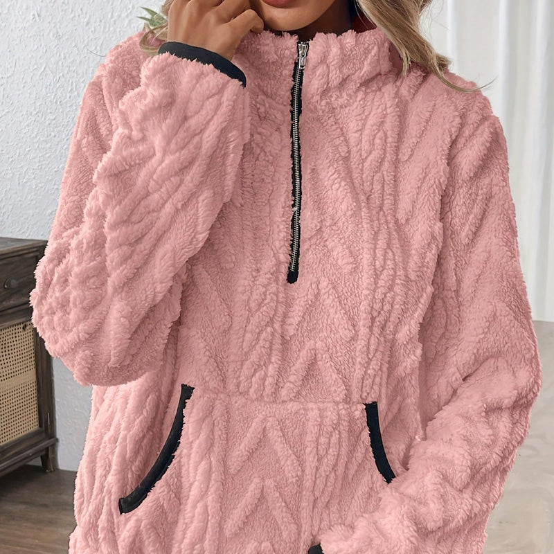 Isariel - Soft Half-Zip Sweatshirt with Warm Pockets