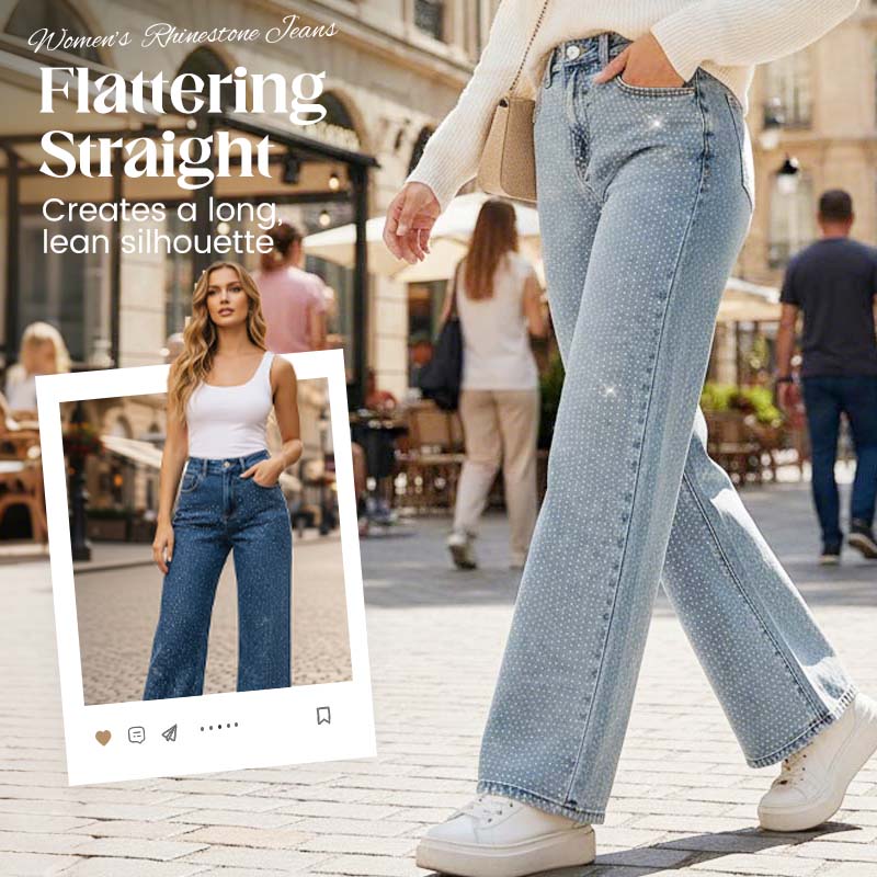 Lunessavelle - Elegant Women's Jeans with Rhinestones
