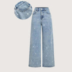 Lunessavelle - Elegant Women's Jeans with Rhinestones