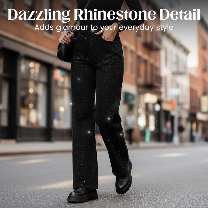 Lunessavelle - Elegant Women's Jeans with Rhinestones