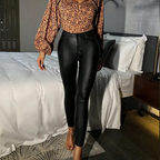 Bérénice - Women's high-waisted PU skinny trousers