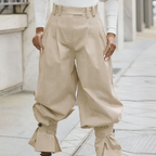 Liesbeth - Women's pleated trousers with frill cuffs