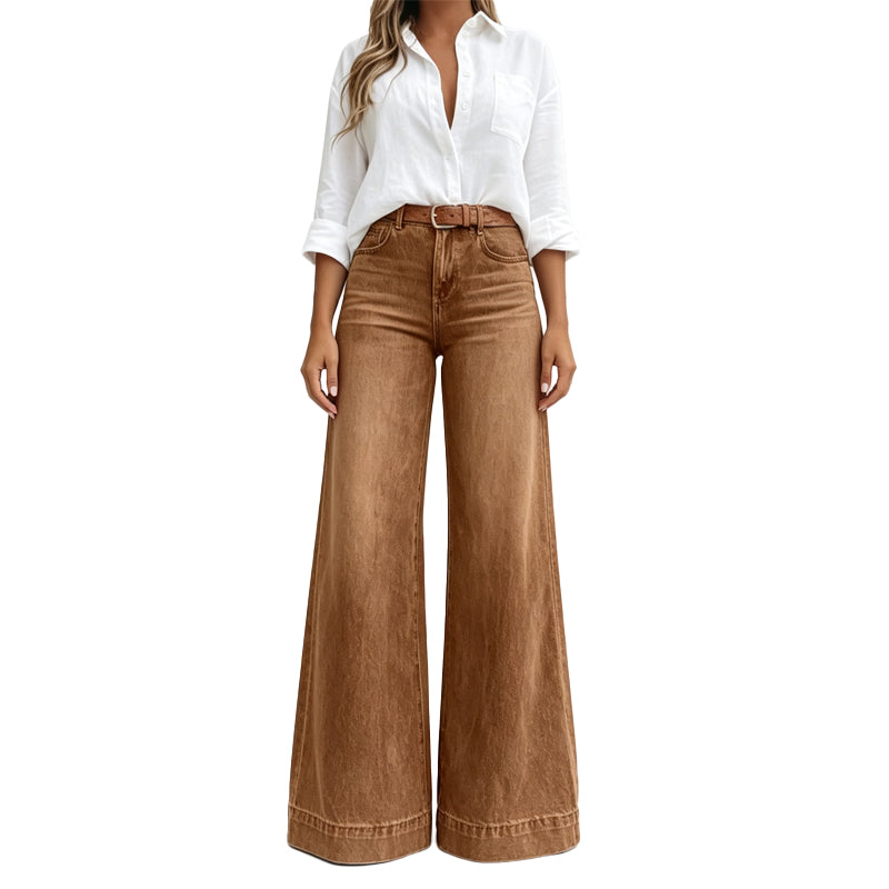 Joosje - Women's high-waisted wide-leg jeans