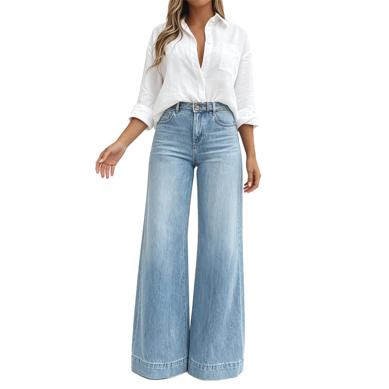 Joosje - Women's high-waisted wide-leg jeans