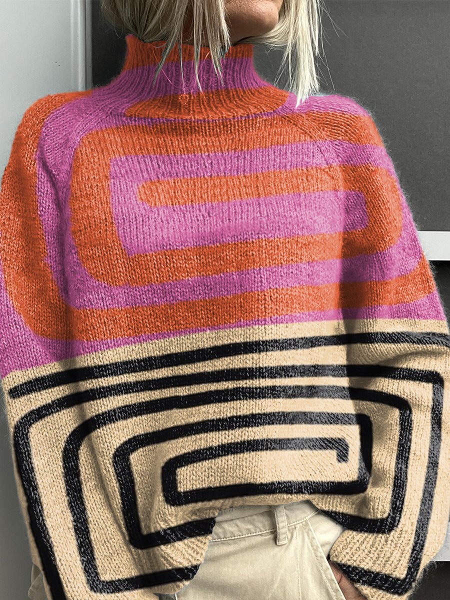 Noelle - Rainbow Turtleneck Sweater