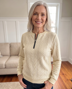 Brookfield™ | Elegant Textured Zip-Up Sweatshirt