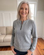 Brookfield™ | Elegant Textured Zip-Up Sweatshirt