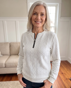 Brookfield™ | Elegant Textured Zip-Up Sweatshirt