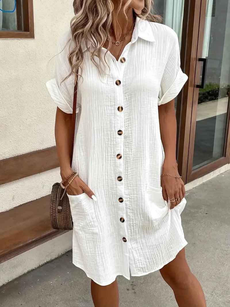 Sharon | Timeless V-Neck Blouse Dress