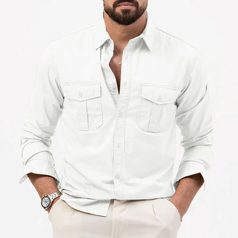 Yosef | Long Sleeve Shirt with Two Flap Chest Pockets