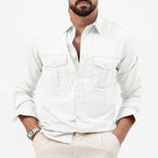 Yosef | Long Sleeve Shirt with Two Flap Chest Pockets