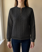 Brookfield™ | Elegant Textured Zip-Up Sweatshirt