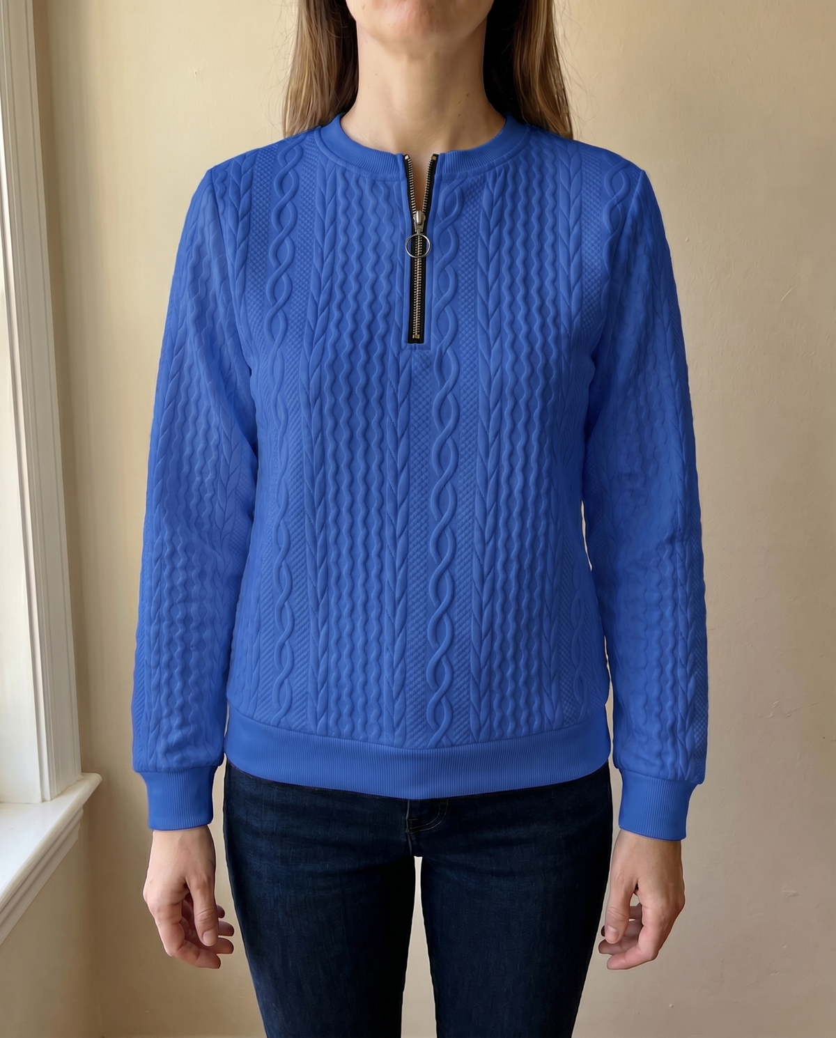 Brookfield™ | Elegant Textured Zip-Up Sweatshirt