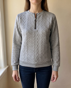 Brookfield™ | Elegant Textured Zip-Up Sweatshirt