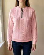 Brookfield™ | Elegant Textured Zip-Up Sweatshirt