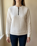 Brookfield™ | Elegant Textured Zip-Up Sweatshirt